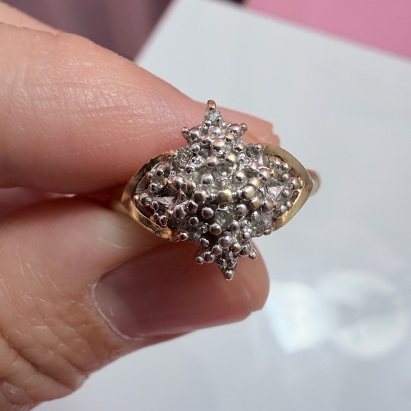 Thl Jewelry - 10K Gold Diamond Ring Natural Diamond Ring Promise Ring Gift for Her